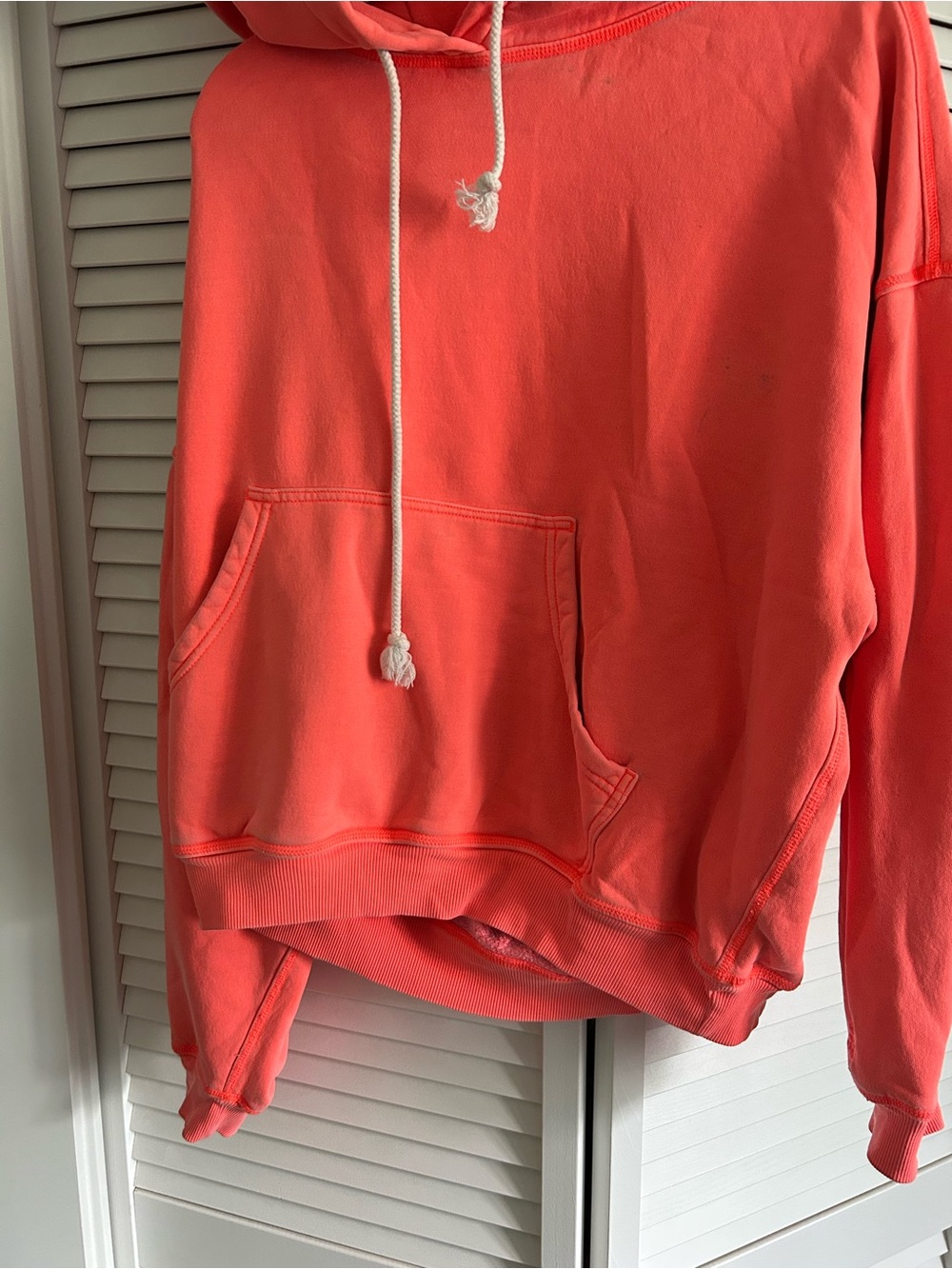 Free People Coral Pink Pullover Hoodie
